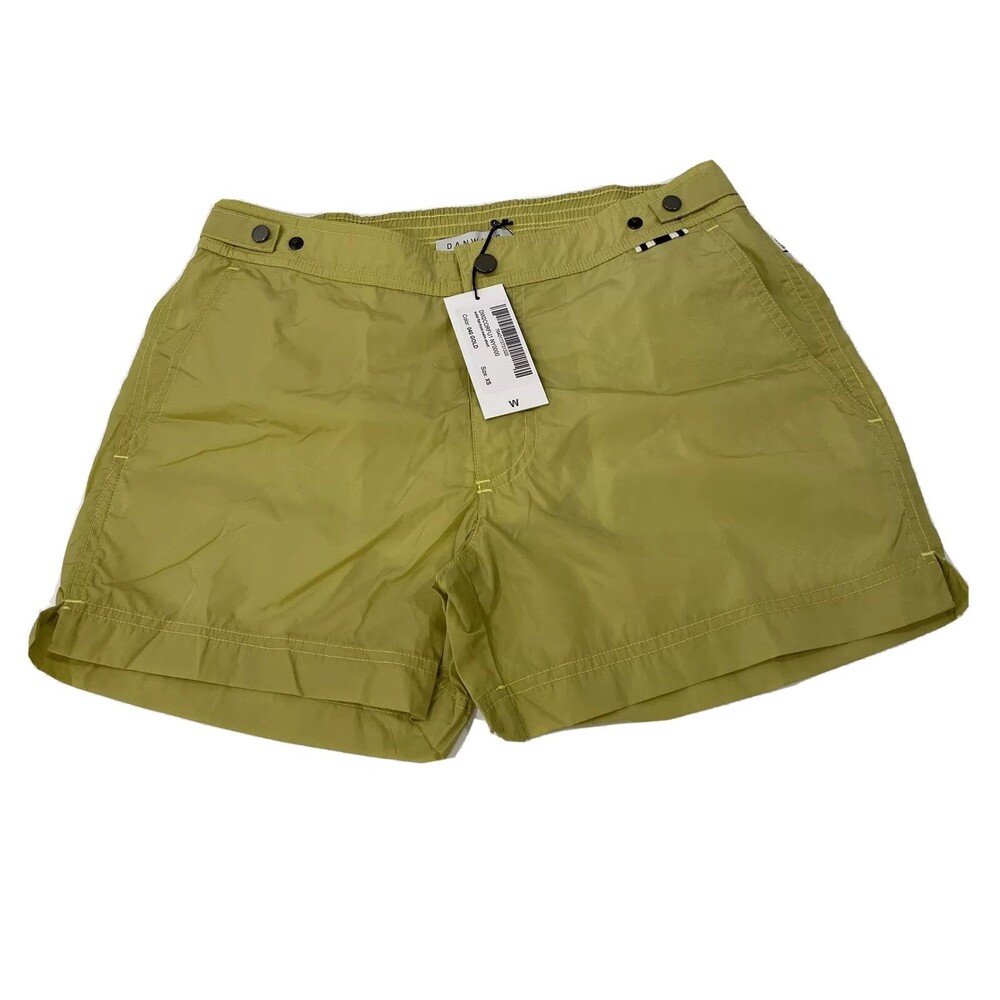 Danward Womens Solid Flat-Front Swim Short Lined Back Pocket Size XS